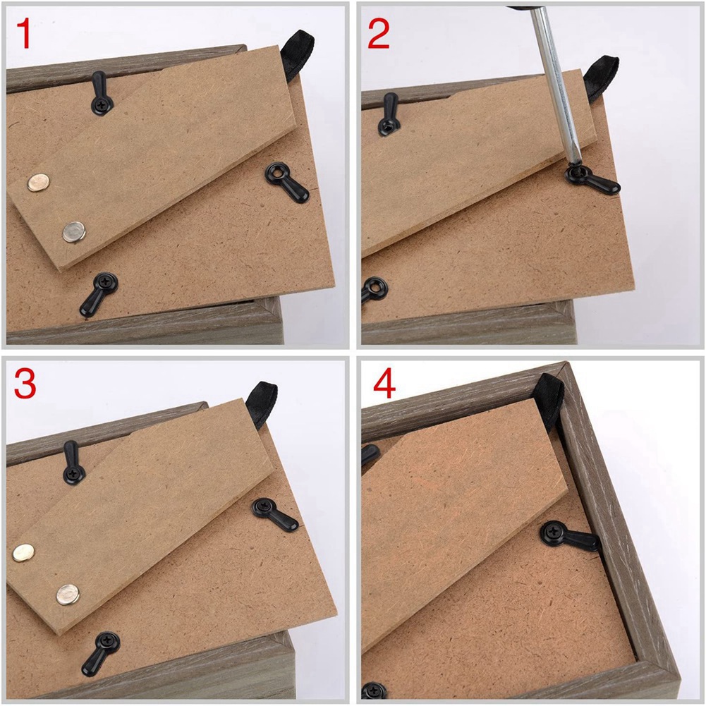 Bamboo Photo Frame - ABYN-ensemble de fixations à bouton tournant
