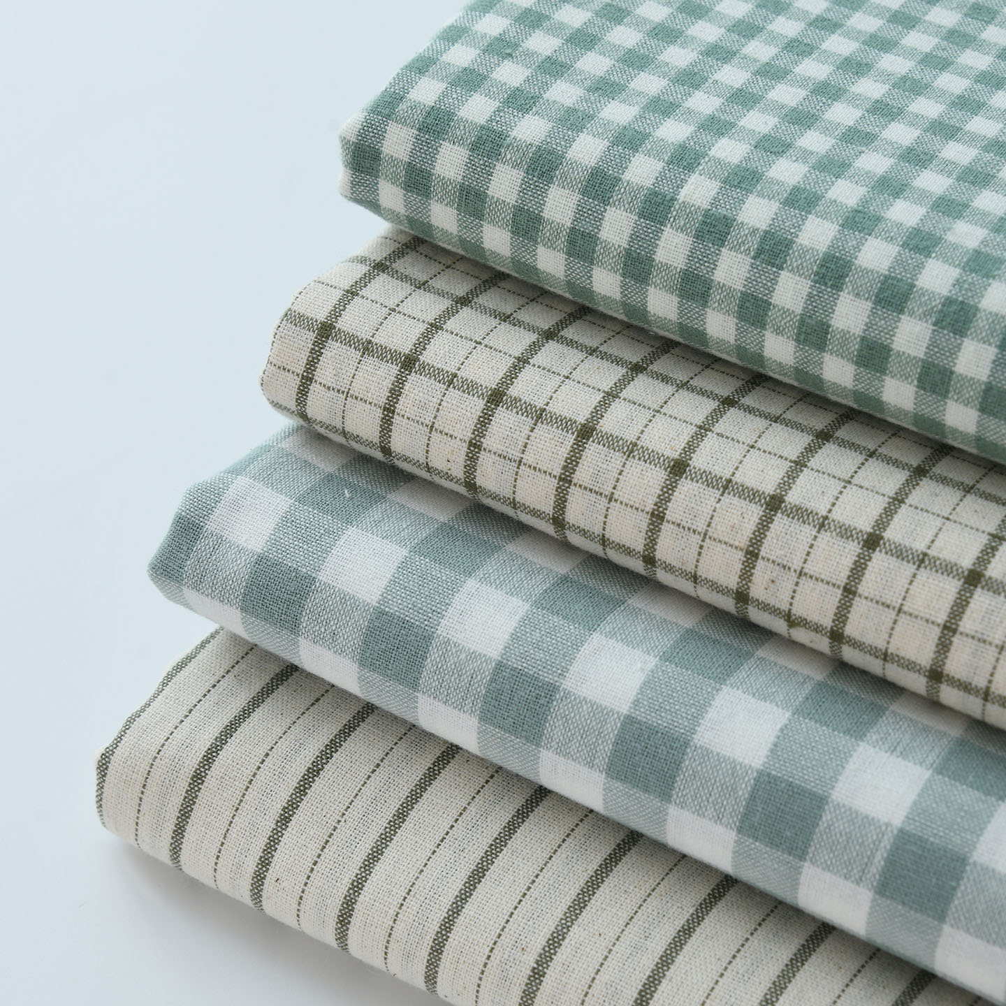 Linen Table Runner - Tissu vintage vert imitation lin, doux,