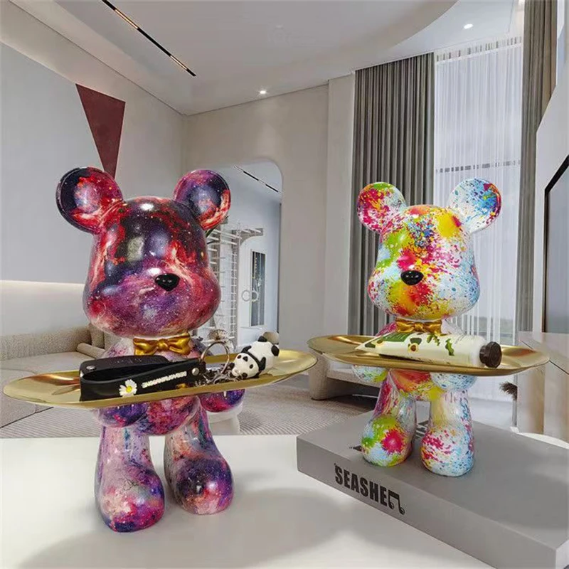 Home Decor Y2K - Figurine d'ours Graffiti 29cm, décoration de