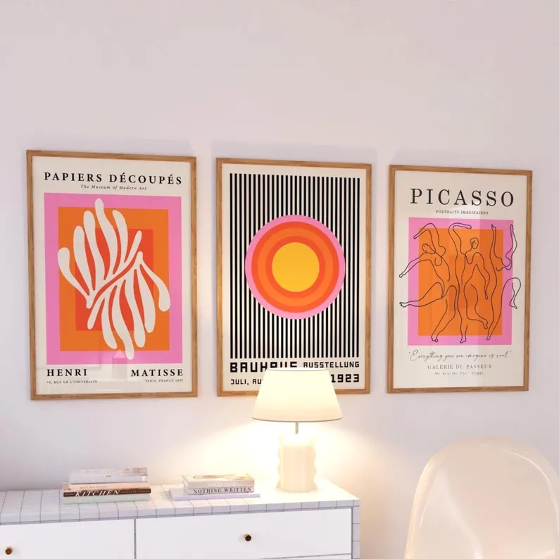Home Decor Theme - Lot de 3 tableaux muraux modernes