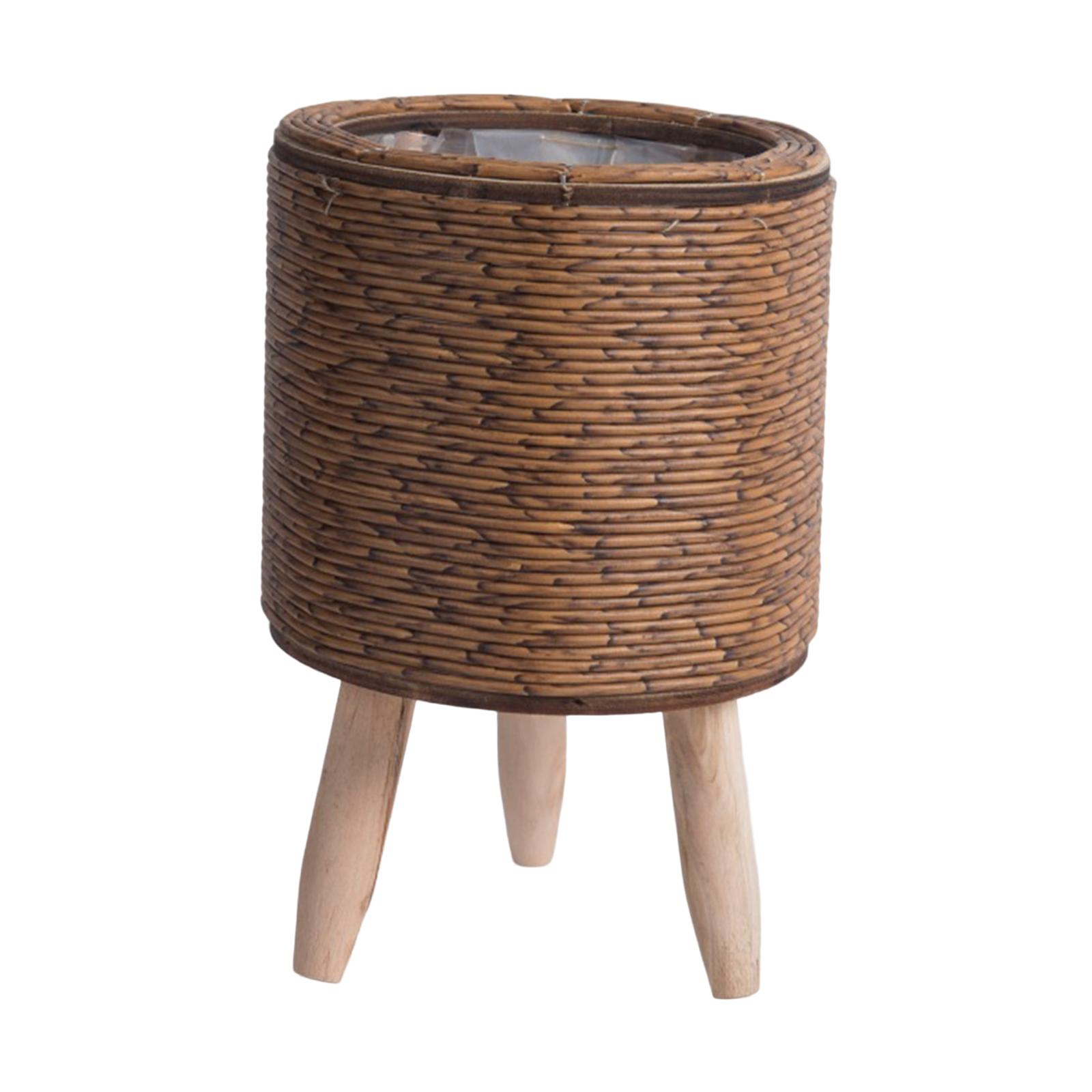 Rattan Plant Basket - 2x Paniers tissés sur pieds pour