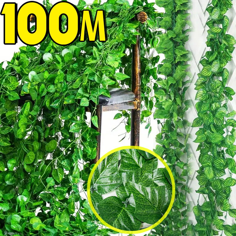 Rattan Plant Basket - Guirlande de vigne de lierre vert