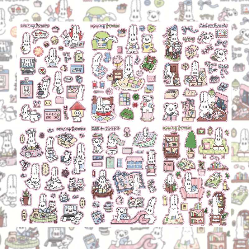 Home Decor Magazine - Autocollants lapin de dessin animé coréen