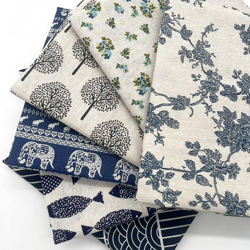 Tissu en coton et lin bleu à m - Linen Table Runner avis et prix