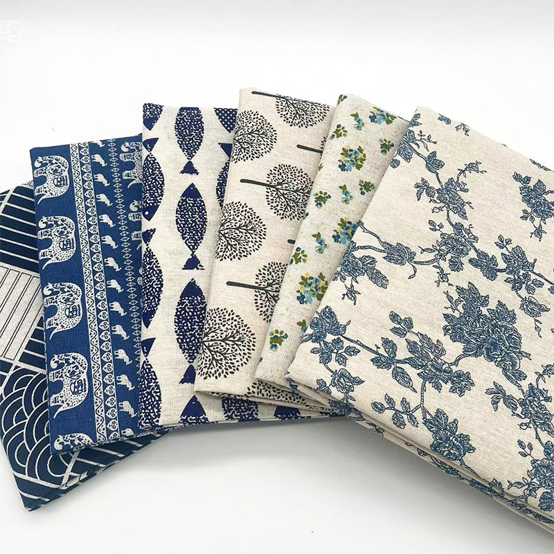 Tissu en coton et lin bleu à m - Linen Table Runner avis et prix