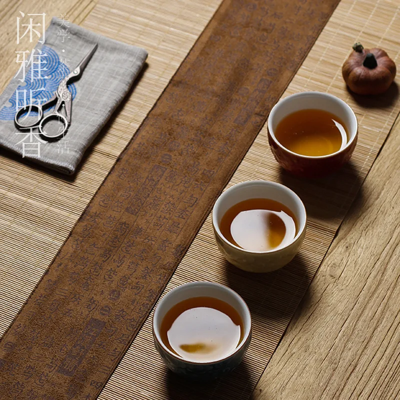 Tapis de thé en bambou, chemin - Linen Table Runner avis et prix